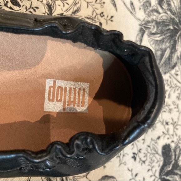 FITFLOP Sz 6 Twiss Crystal Sparkly Knot Leather Ballet Flats Slip On Shoes - Picture 4 of 11